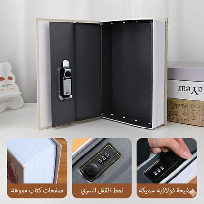 خزنة أموال ومجوهرات على شكل كتاب بكود سري